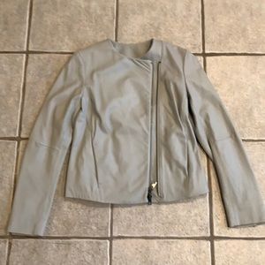 Vince Taupe Lamb Leather Moto Jacket